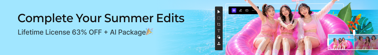 Summer Vacation Savings, Lifetime License 59% Sale + free AI Credits🎉